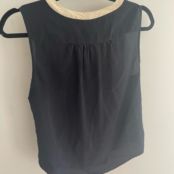 Blue button down blouse with bow - Picture 2 of 4